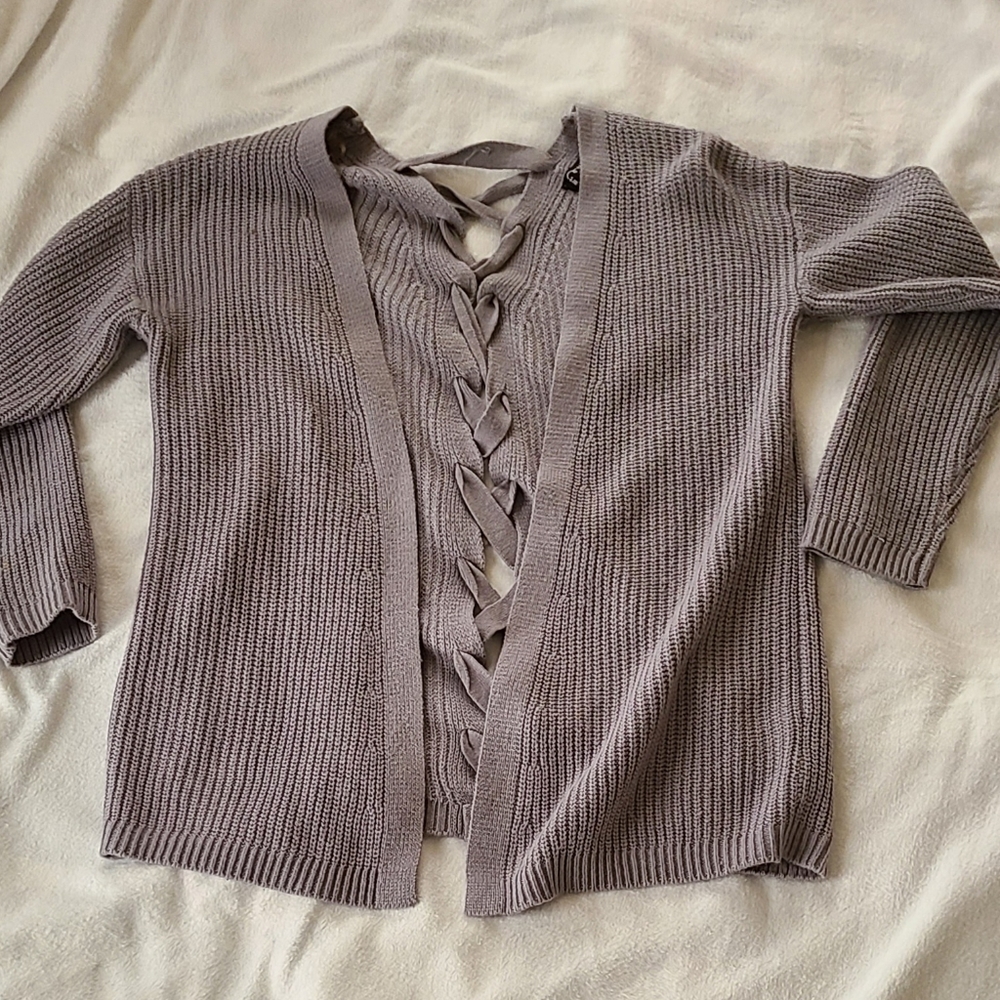 Art class kids large 10/12 gray cardigan